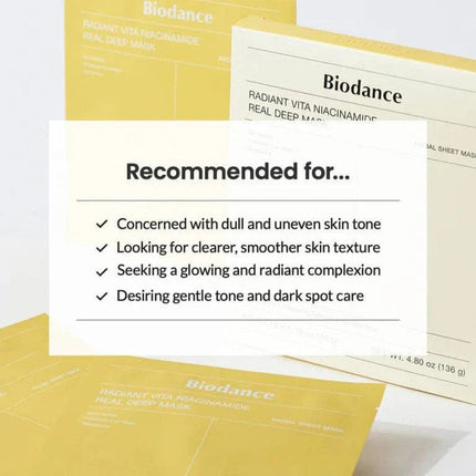 Biodance Radiant Vita Niacinamide Real Deep Mask (4 Sheets)