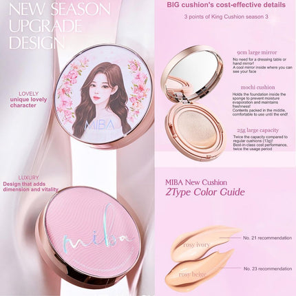 MIBA Ion Calcium Foundation Double Cushion Glow Season 3 #21